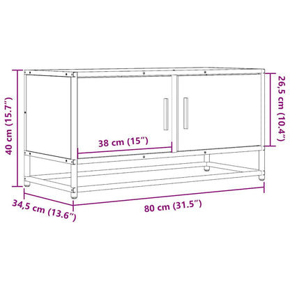 TV-Schrank Schwarz 80x34,5x40 cm Holzwerkstoff und Metall