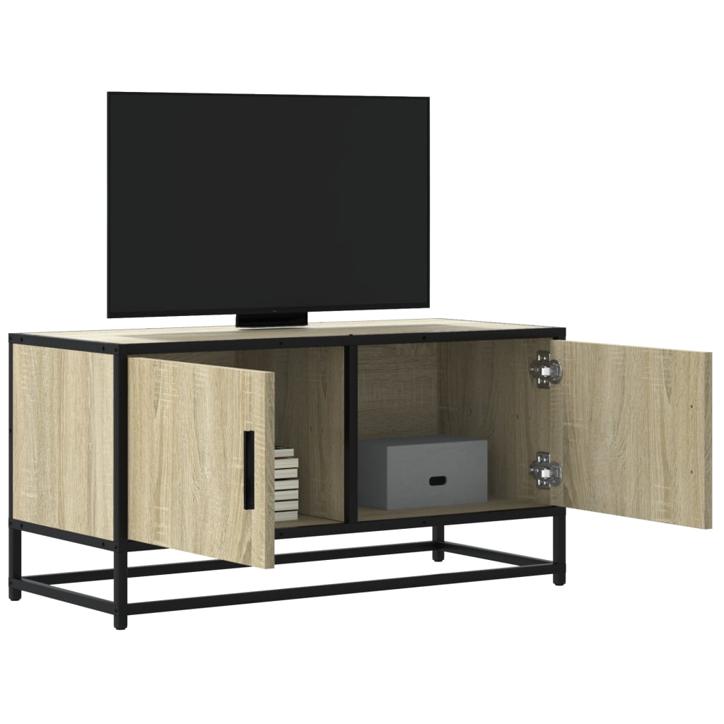 TV-Schrank Sonoma-Eiche 80x34,5x40 cm Holzwerkstoff und Metall