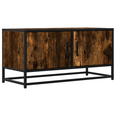 TV-Schrank Räuchereiche 80x34,5x40 cm Holzwerkstoff und Metall