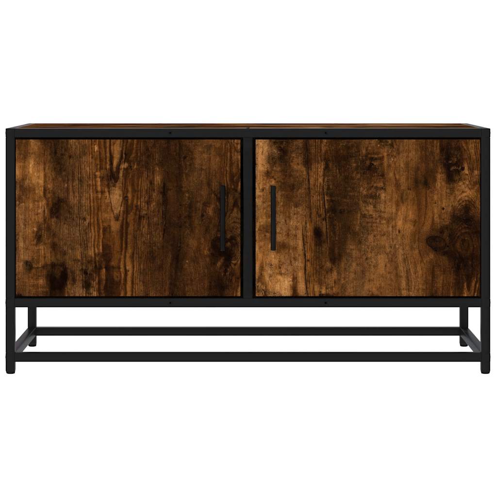 TV-Schrank Räuchereiche 80x34,5x40 cm Holzwerkstoff und Metall