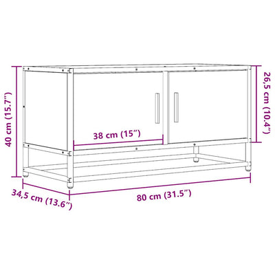 TV-Schrank Räuchereiche 80x34,5x40 cm Holzwerkstoff und Metall