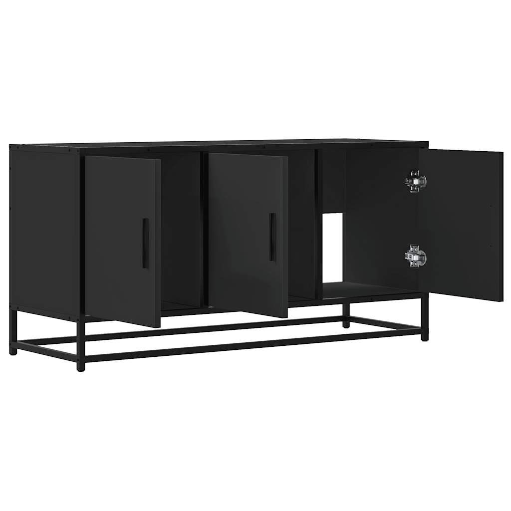 TV-Schrank Schwarz 100x35x50 cm Holzwerkstoff und Metall