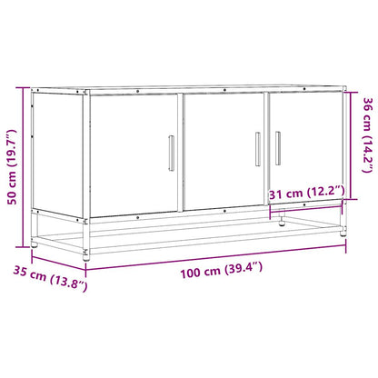 TV-Schrank Schwarz 100x35x50 cm Holzwerkstoff und Metall