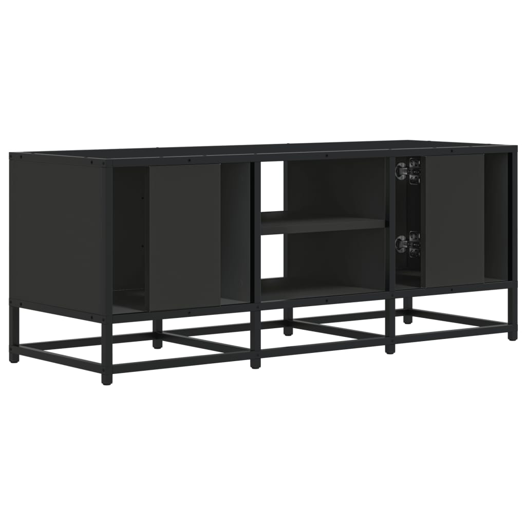 TV-Schrank Schwarz 100x35x41 cm Holzwerkstoff und Metall