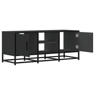 TV-Schrank Schwarz 100x35x41 cm Holzwerkstoff und Metall