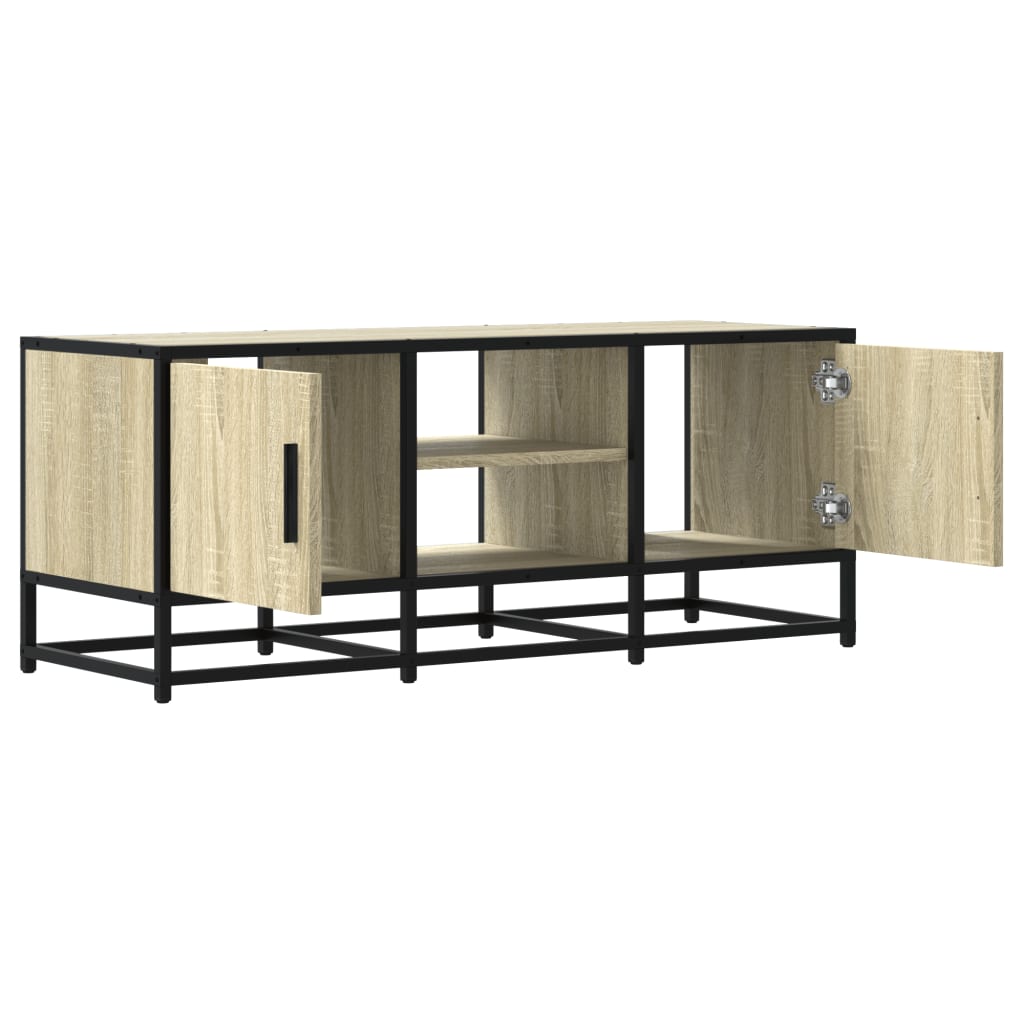 TV-Schrank Sonoma-Eiche 100x35x50 cm Holzwerkstoff und Metall