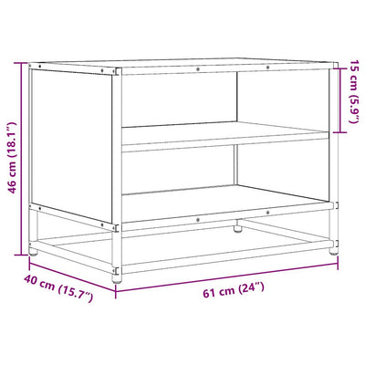 TV-Schrank Schwarz 61x40x46 cm Holzwerkstoff und Metall