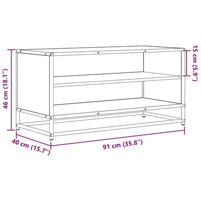 TV-Schrank Schwarz 91x40x46 cm Holzwerkstoff und Metall