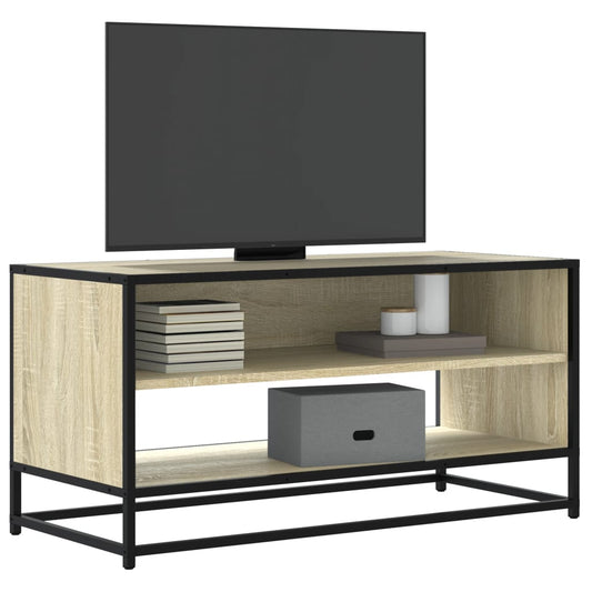 TV-Schrank Sonoma-Eiche 91x40x46 cm Holzwerkstoff und Metall