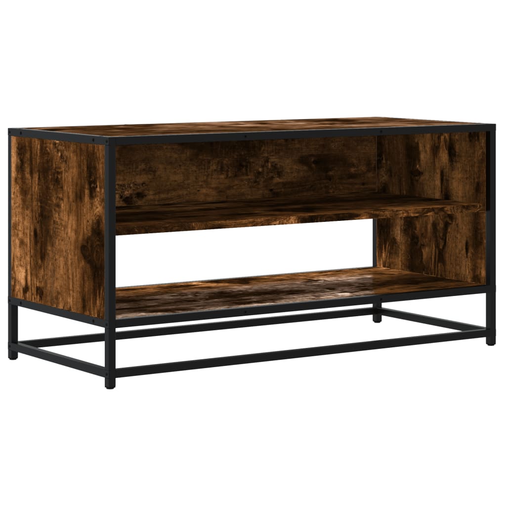 TV-Schrank Räuchereiche 91x40x46 cm Holzwerkstoff und Metall