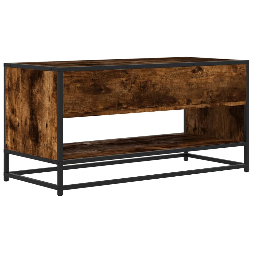 TV-Schrank Räuchereiche 91x40x46 cm Holzwerkstoff und Metall