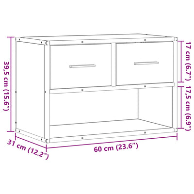 TV-Schrank Schwarz 60x31x39,5 cm Holzwerkstoff und Metall