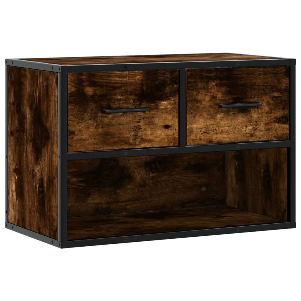 TV-Schrank Räuchereiche 60x31x39,5 cm Holzwerkstoff und Metall