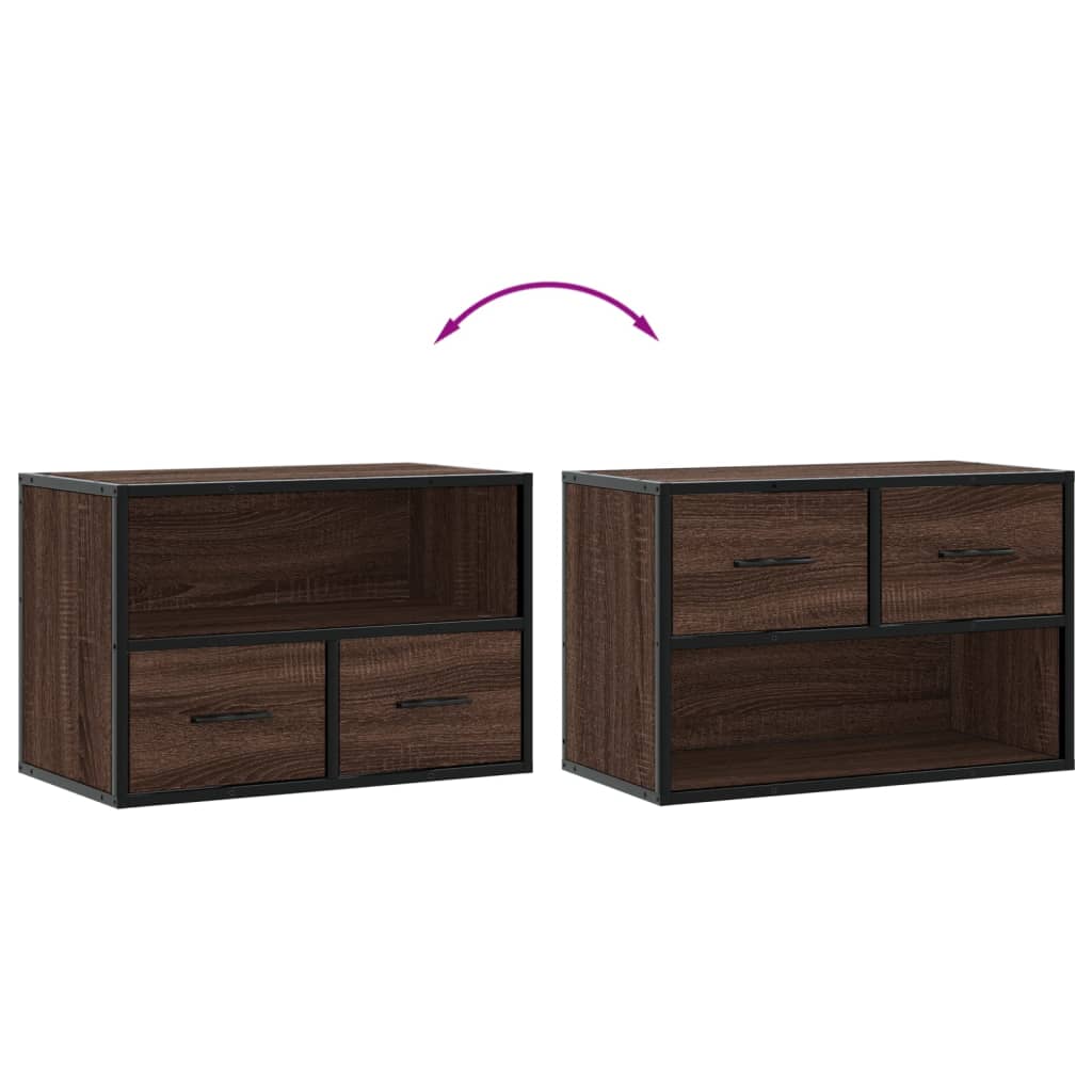 TV-Schrank Braun Eiche 60x31x39,5 cm Holzwerkstoff und Metall