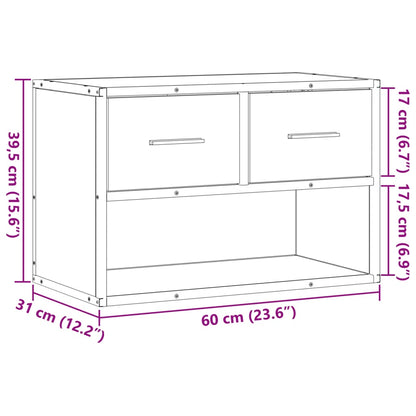 TV-Schrank Braun Eiche 60x31x39,5 cm Holzwerkstoff und Metall