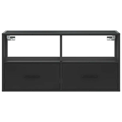 TV-Schrank Schwarz 80x31x39,5 cm Holzwerkstoff und Metall