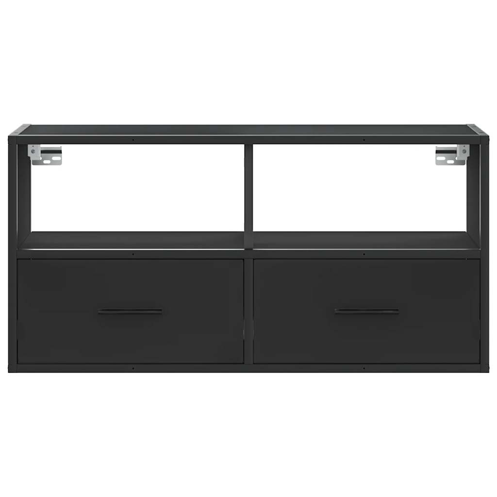 TV-Schrank Schwarz 80x31x39,5 cm Holzwerkstoff und Metall