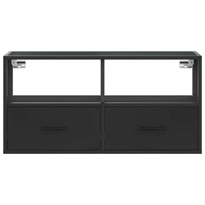 TV-Schrank Schwarz 80x31x39,5 cm Holzwerkstoff und Metall