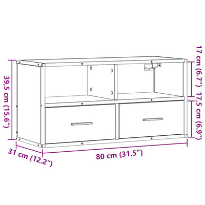 TV-Schrank Schwarz 80x31x39,5 cm Holzwerkstoff und Metall