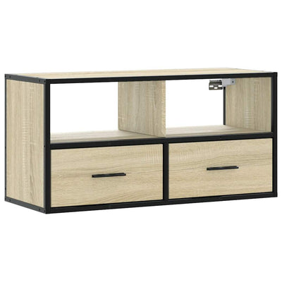 TV-Schrank Sonoma-Eiche 80x31x39,5 cm Holzwerkstoff und Metall