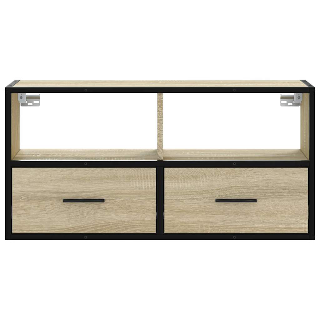 TV-Schrank Sonoma-Eiche 80x31x39,5 cm Holzwerkstoff und Metall