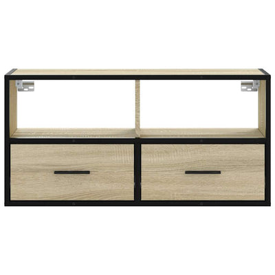 TV-Schrank Sonoma-Eiche 80x31x39,5 cm Holzwerkstoff und Metall