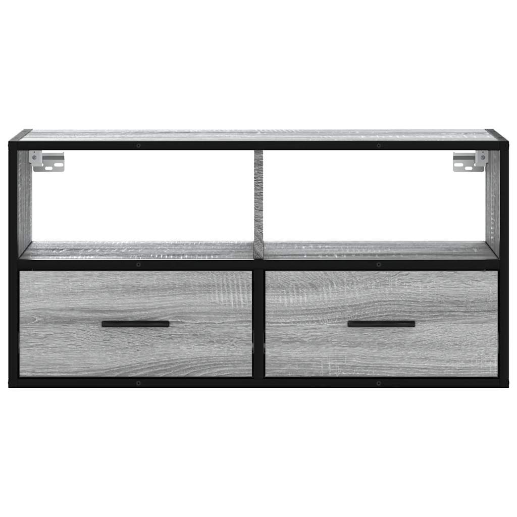 TV-Schrank Grau Sonoma 80x31x39,5 cm Holzwerkstoff und Metall