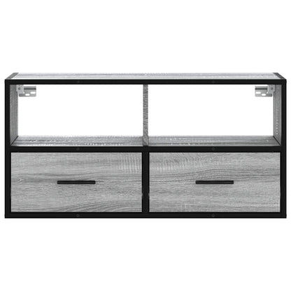 TV-Schrank Grau Sonoma 80x31x39,5 cm Holzwerkstoff und Metall