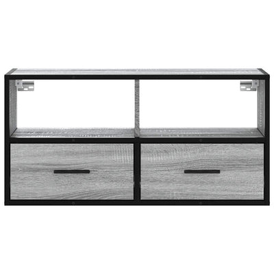 TV-Schrank Grau Sonoma 80x31x39,5 cm Holzwerkstoff und Metall