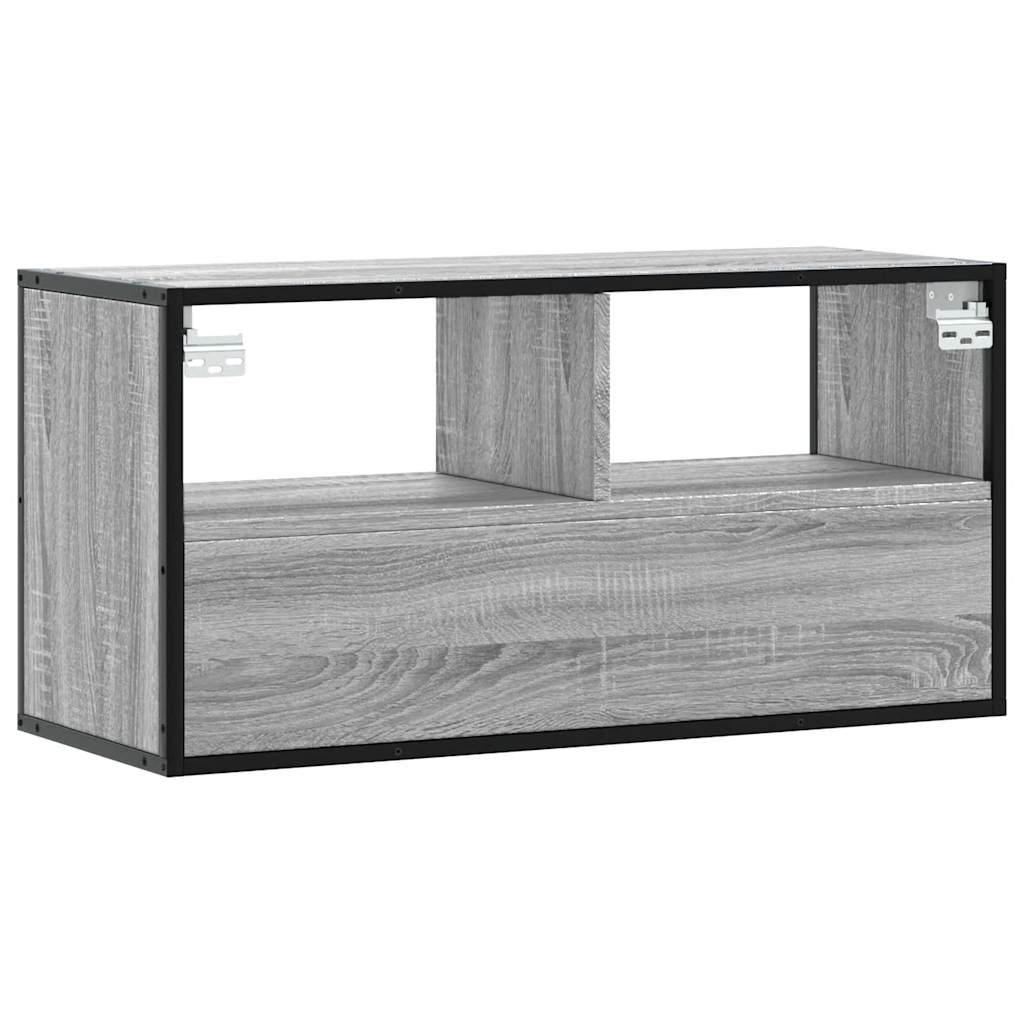 TV-Schrank Grau Sonoma 80x31x39,5 cm Holzwerkstoff und Metall