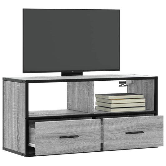 TV-Schrank Grau Sonoma 80x31x39,5 cm Holzwerkstoff und Metall