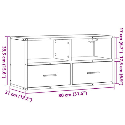 TV-Schrank Braun Eiche 80x31x39,5 cm Holzwerkstoff und Metall