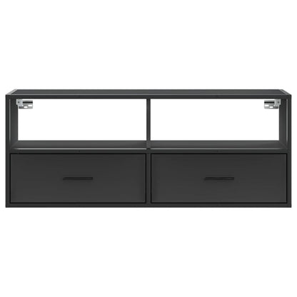 TV-Schrank Schwarz 100x31x39,5 cm Holzwerkstoff und Metall