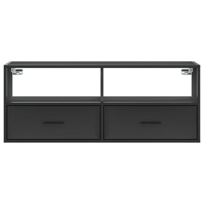 TV-Schrank Schwarz 100x31x39,5 cm Holzwerkstoff und Metall