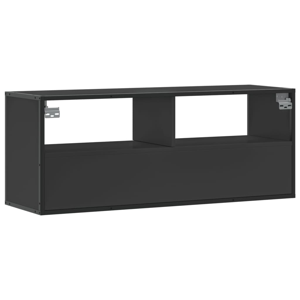 TV-Schrank Schwarz 100x31x39,5 cm Holzwerkstoff und Metall