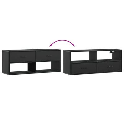 TV-Schrank Schwarz 100x31x39,5 cm Holzwerkstoff und Metall