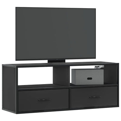 TV-Schrank Schwarz 100x31x39,5 cm Holzwerkstoff und Metall