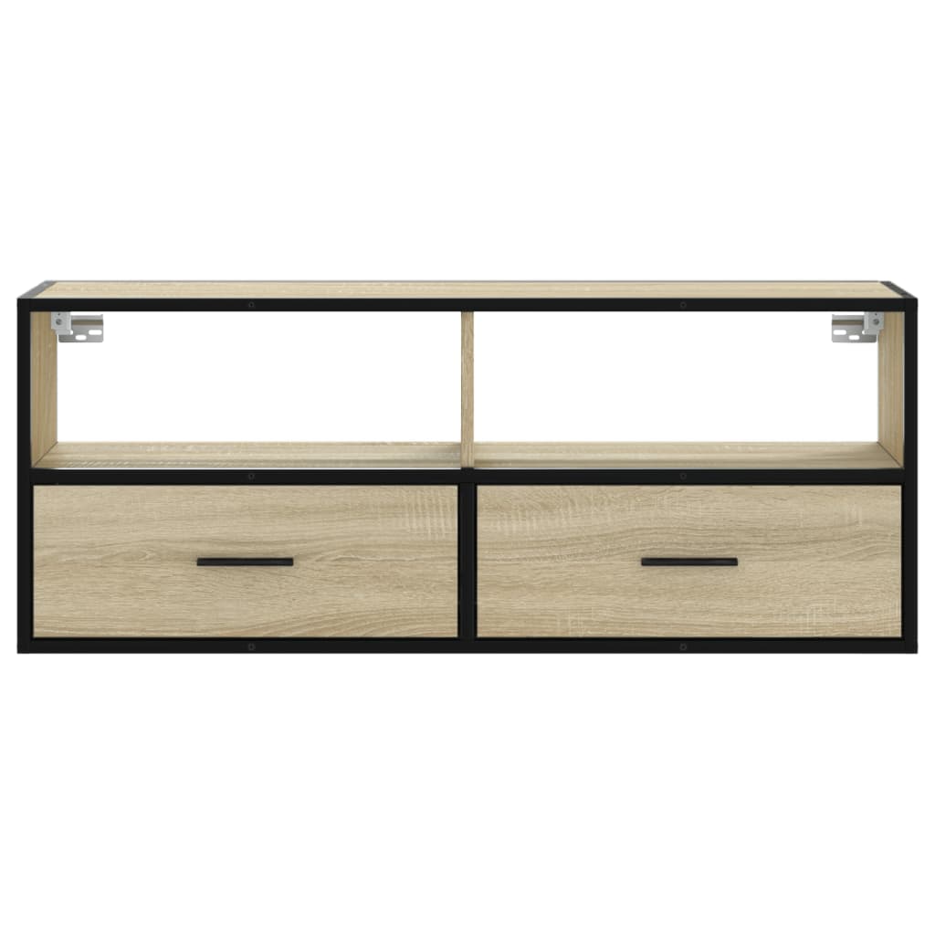 TV-Schrank Sonoma-Eiche 100x31x39,5 cm Holzwerkstoff und Metall