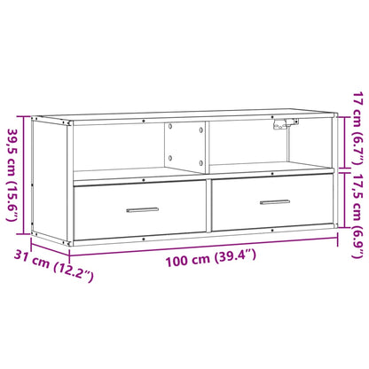 TV-Schrank Sonoma-Eiche 100x31x39,5 cm Holzwerkstoff und Metall