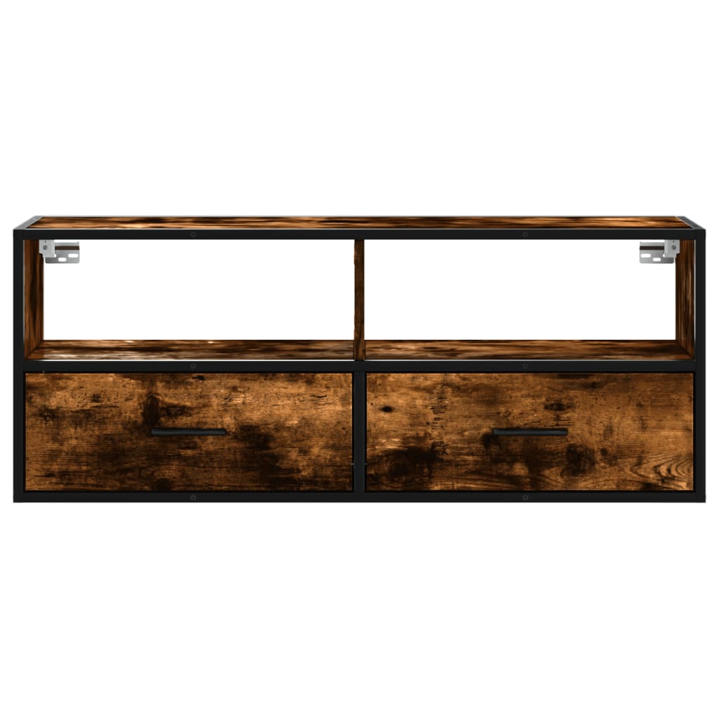 TV-Schrank Räuchereiche 100x31x39,5 cm Holzwerkstoff und Metall