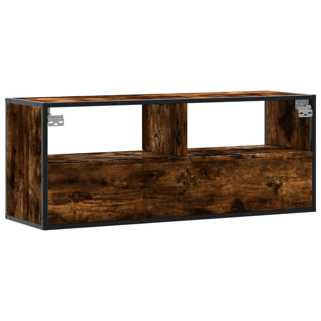 TV-Schrank Räuchereiche 100x31x39,5 cm Holzwerkstoff und Metall