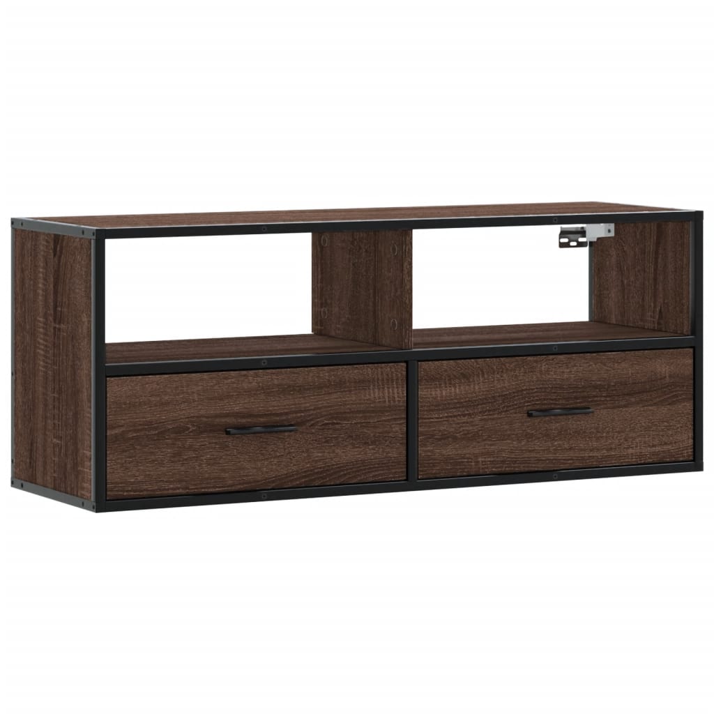 TV-Schrank Braun Eiche 100x31x39,5 cm Holzwerkstoff und Metall