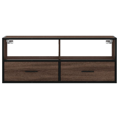 TV-Schrank Braun Eiche 100x31x39,5 cm Holzwerkstoff und Metall