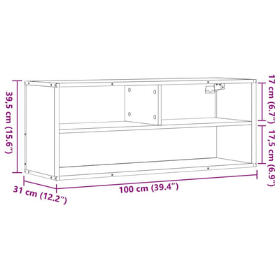 TV-Schrank Schwarz 100x31x39,5 cm Holzwerkstoff und Metall