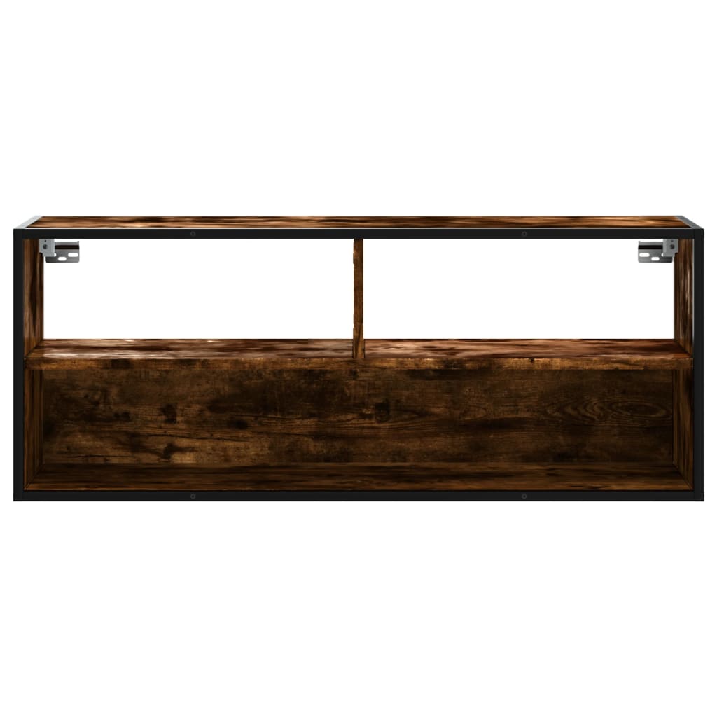 TV-Schrank Räuchereiche 100x31x39,5 cm Holzwerkstoff und Metall