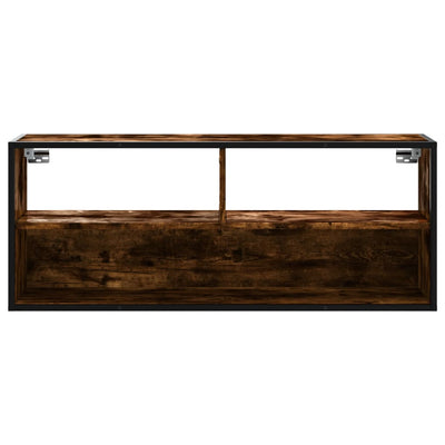 TV-Schrank Räuchereiche 100x31x39,5 cm Holzwerkstoff und Metall