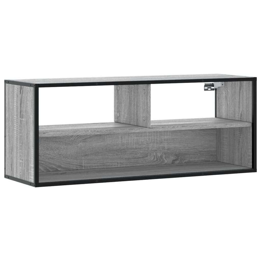 TV-Schrank Grau Sonoma 100x31x39,5 cm Holzwerkstoff und Metall