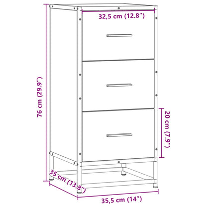 Sideboard Sonoma-Eiche 35,5x35x76 cm Holzwerkstoff und Metall