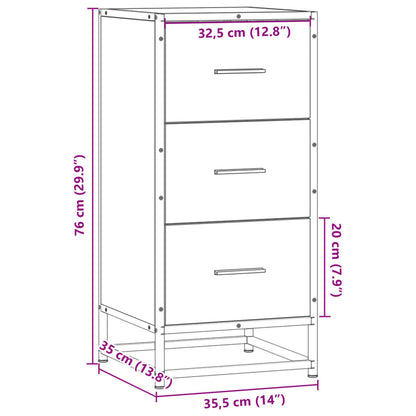 Sideboard Grau Sonoma 35,5x35x76 cm Holzwerkstoff und Metall