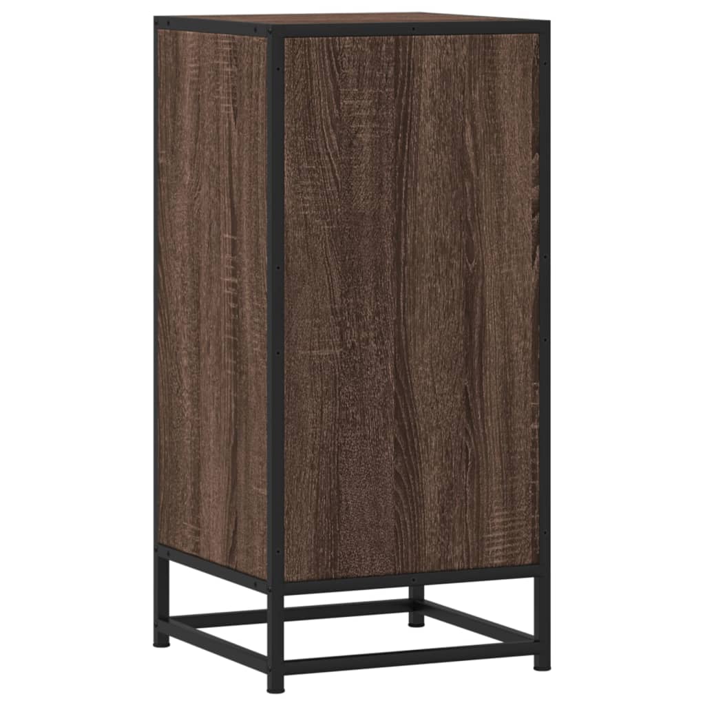 Sideboard Braun Eichen-Optik 35,5x35x76 cm Holzwerkstoff Metall